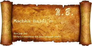 Machka Baján névjegykártya